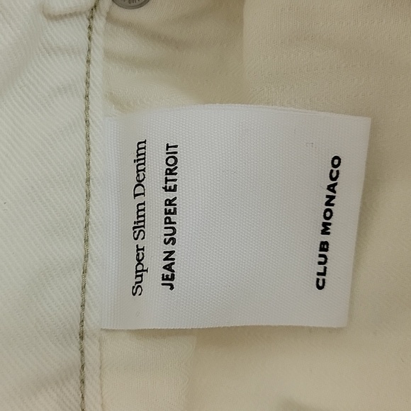 Club Monaco White Super Slim Jeans Womens Sz 30. - Picture 4 of 5